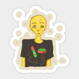 wilty lemon face Sticker